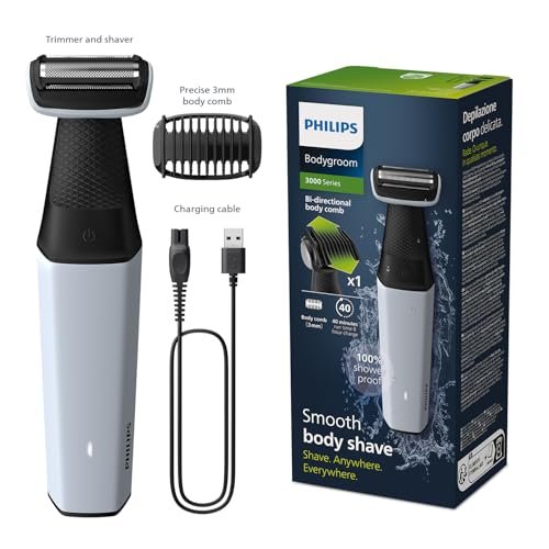 Philips Body Trimmer for Men- Showerproof, Skin Protect Technology, Clinically Tested for Sensitive Skin, Ideal for Trimming and Shaving all Body Areas and Private Parts-BG3007/01