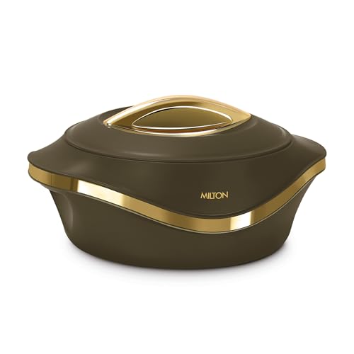 MILTON Pearl 1000 Inner Stainless Steel Casserole, 860 ml, Dark Brown | BPA Free | Food Grade | Easy to Carry | Easy to Store | Chapati | Roti | Curd Maker