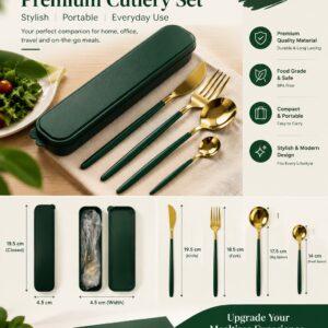 Stainless Steel Cutlery Set of 4 Pcs (1 Dinner Spoon, 1 Dinner Fork, 1 Dinner Knife & 1 Dessert Spoon) with Plastic Gift Box